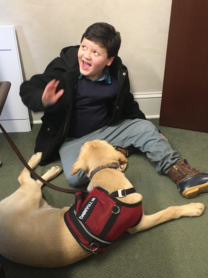 Our friend, Eli, and his seizure alert dog, Prescott! Eli was the first person JRC was able to help attain a seizure service animal! If you or someone you know is need of assistance purchasing a seizure alert dog, please reach out via our Contact Us page for more information. 