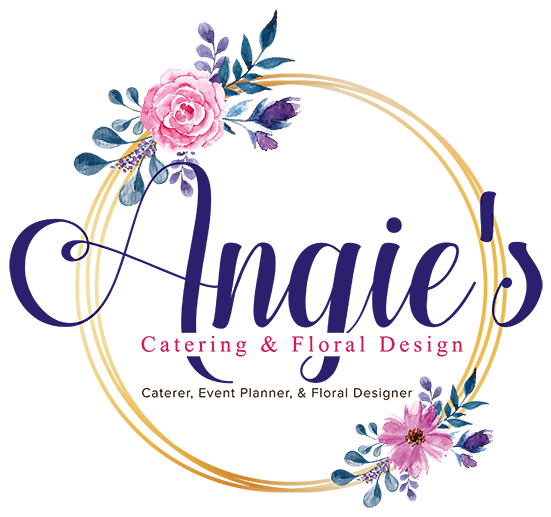 Angies Catering and Floral Design Columbus MS White Logo